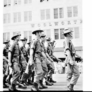 Australian Army 7th Battalion marches through Sydney