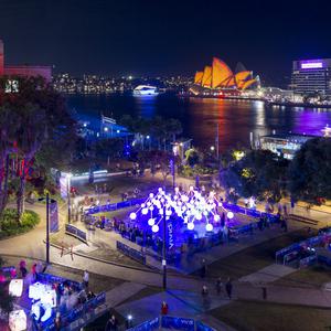 Item 6: Sydney Harbour with Vivid Festival lighting, se...