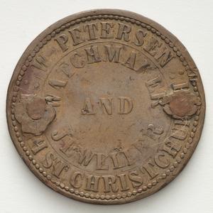 Item 5279: W. Petersen penny token, [ca. 1863]