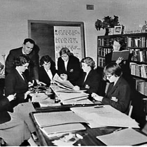 Class in the library, Methodist Deaconess College, Leic...