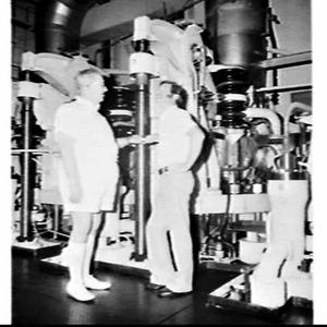 Chief engineer Mr. Hatton and his son aboard the Ariake...