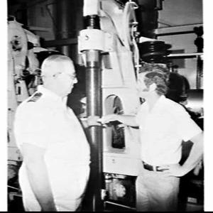 Chief engineer Mr. Hatton and his son aboard the Ariake...